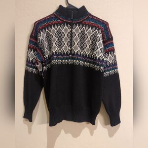 Vintage Meister New Wool Winter Pullover Sweater SzS Mock Neck Zipper Hong Kong